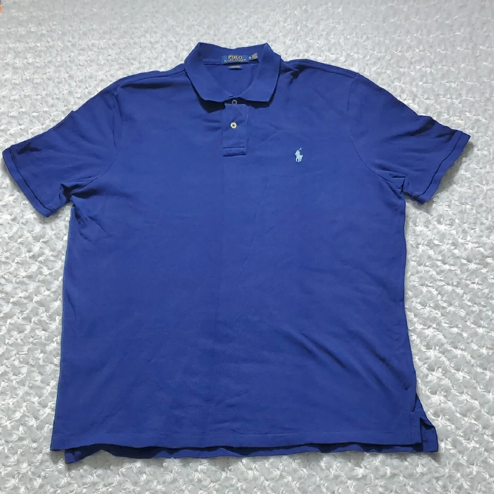 Ralph Lauren Gray Polo Shirt with Green Logo Mens XL